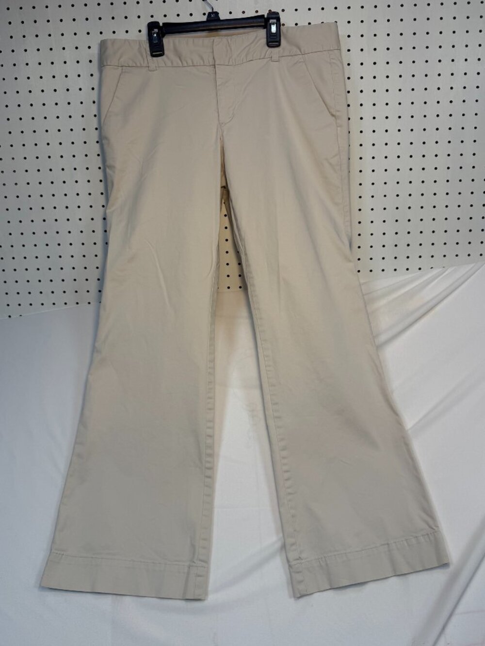 Old Navy Chino Y2K Stretch Pants 12 Low Rise Wide Leg Khaki Tan Cotton Trouser